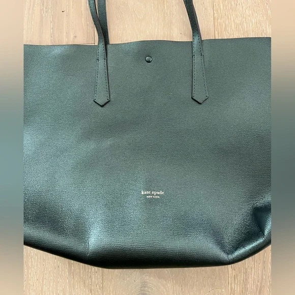 Kate Spade Molly Tote with Pouch in Evergreen Metallic - Picture 4 of 12
